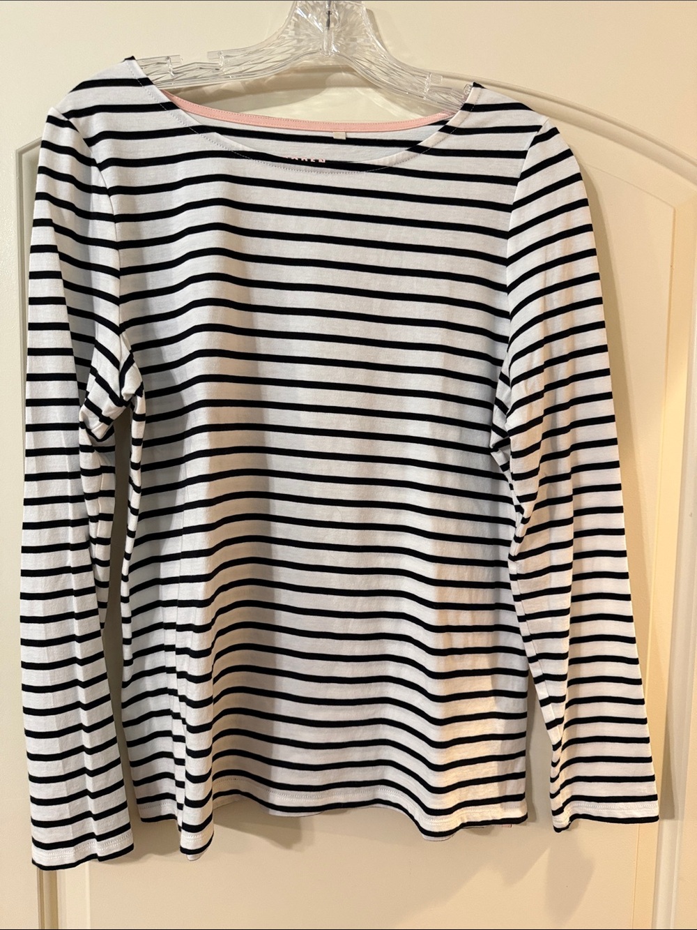 Boden Black & White Striped Long-Sleeve Tee